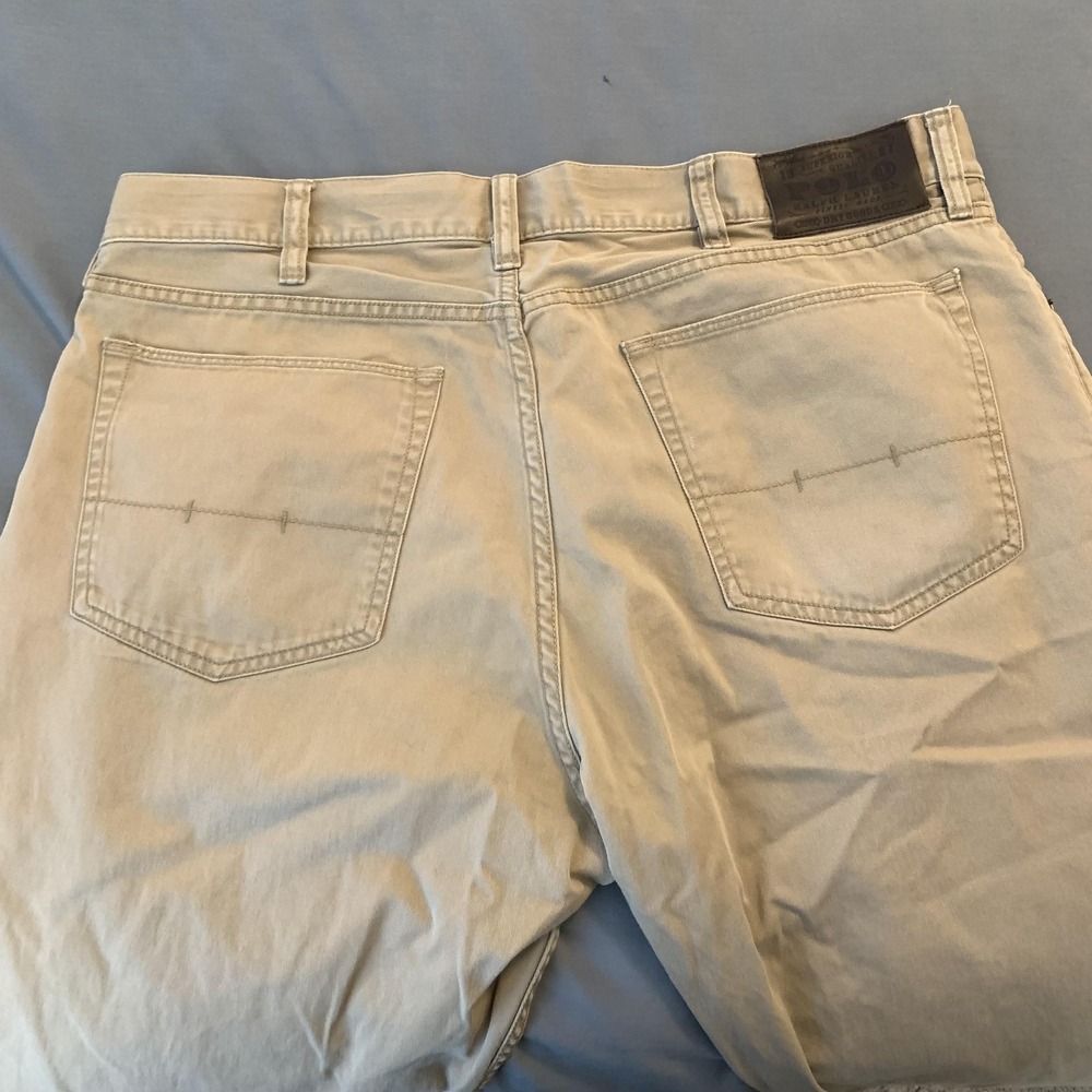 Polo Ralph Lauren Jeans Mens 36x31‎ Beige Light Wash Straight Leg Denim Pants - Picture 8 of 10